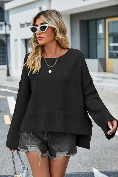 Low shoulder sweater hot sale