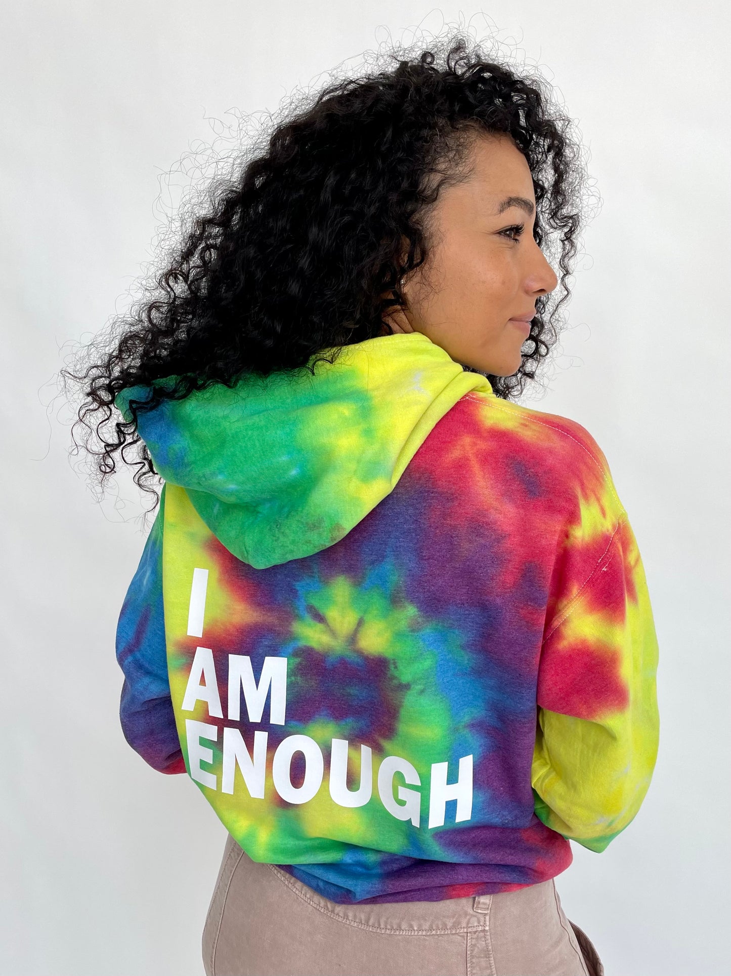 I AM ENOUGH TIE DYE HOODIE (extended sizes)