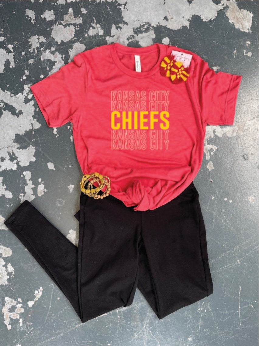 Stacked Kansas City Chiefs Graphic Tshirt