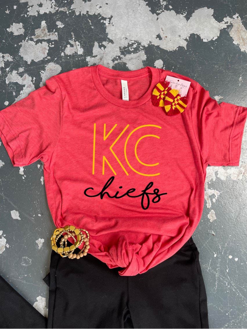 Outlined KC Chiefs Graphic Tshirt