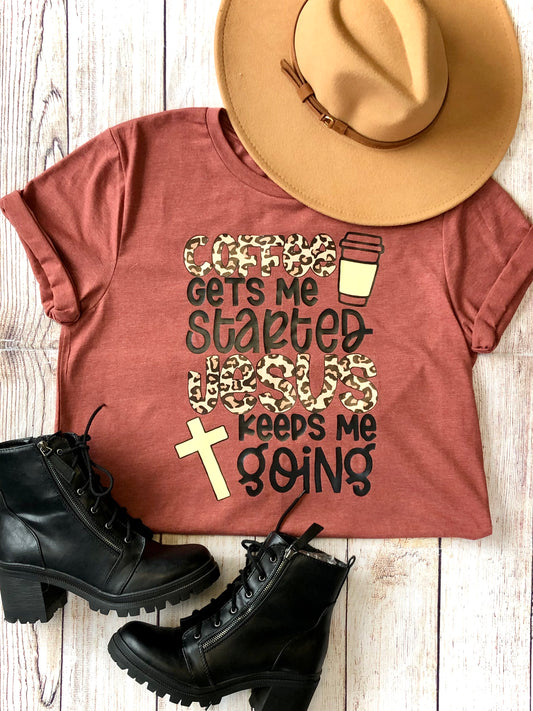 Coffee Gets Me Started Graphic Tee