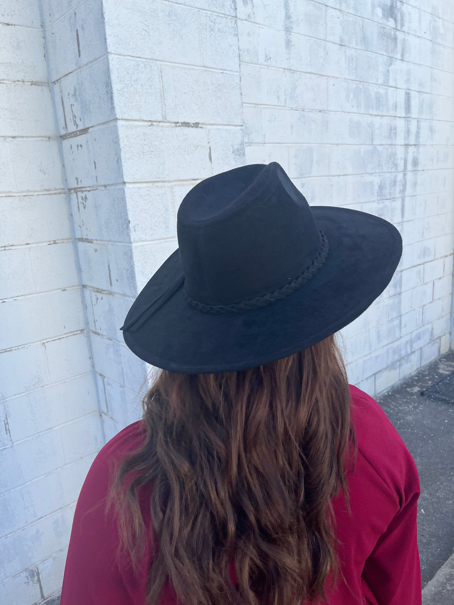 Suede Panama Hat with Braid Trim