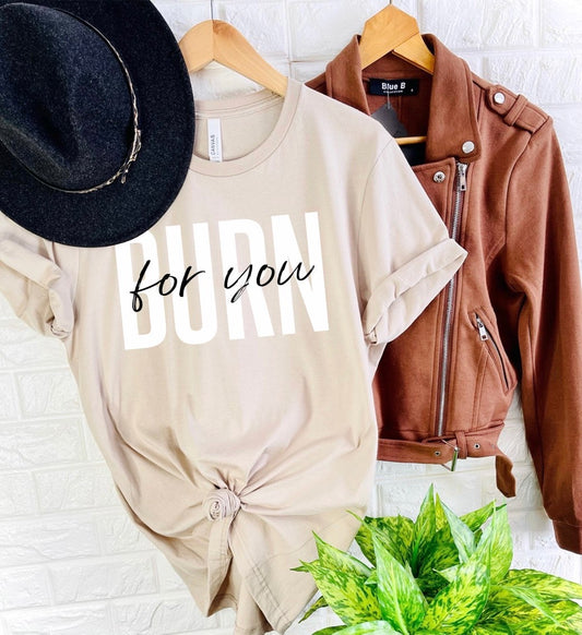 Burn for You Graphic Tee (Tan)